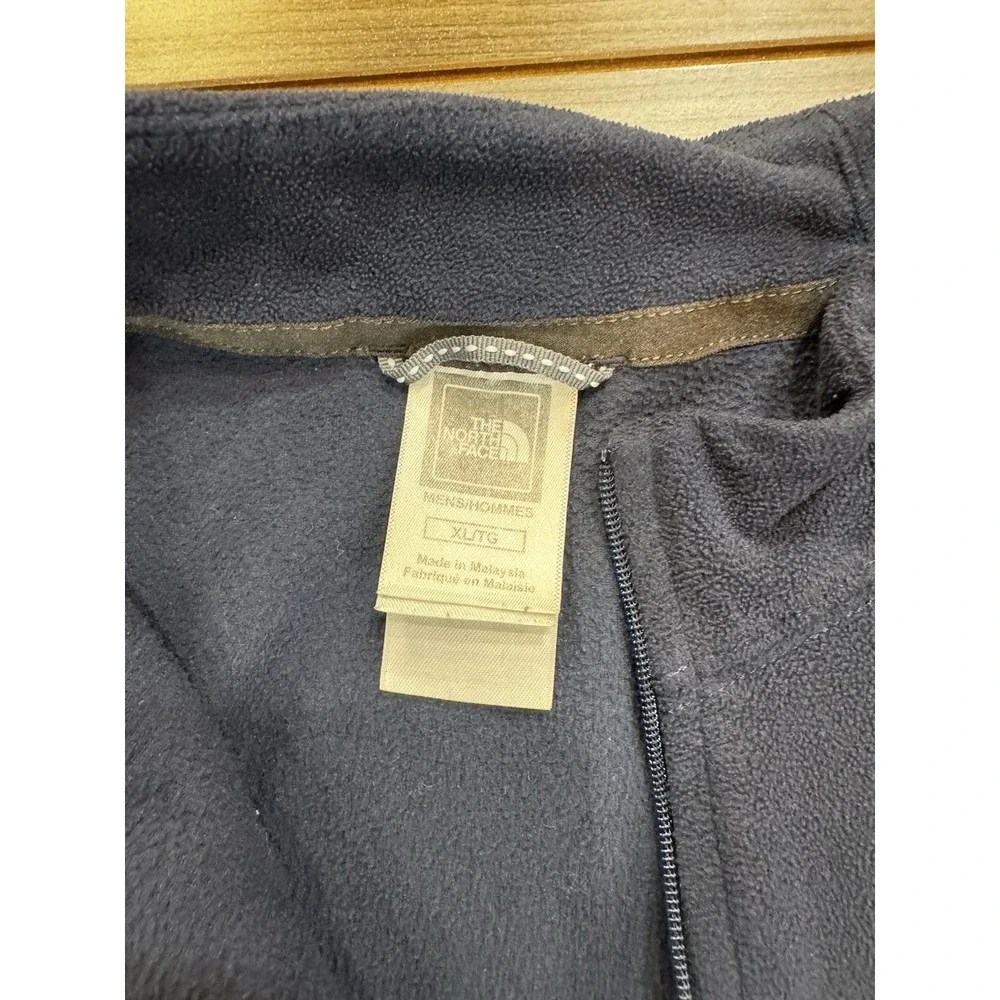 The North Face Pullover Mens XL 2-Tone Quarter Zip Fleece Navy Blue Gray